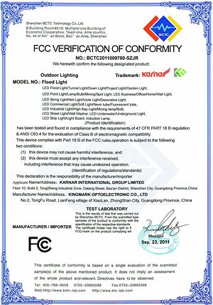 उत्पादन प्रमाणपत्र,प्रमाणपत्र,एलसीडी वॉल वॉशर लाइटसाठी एफसीसी प्रमाणपत्र प्रमाणपत्र 2,
IMAGE0003,
कर्नार इंटरनॅशनल ग्रुप लि
