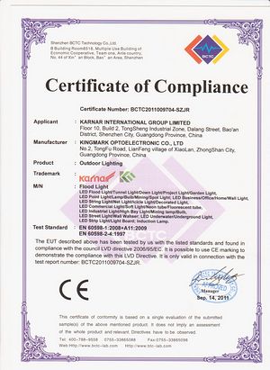 Certificat CE,Certificat,Certificat de certificat ROSH pentru lumină cu LED-uri 6,
f-LVD,
KARNAR INTERNATIONAL GROUP LTD